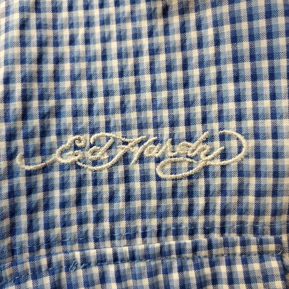 Ed Hardy - Men's Western Style Plaid Shirt - Read for Sizing - Picture 3 of 7